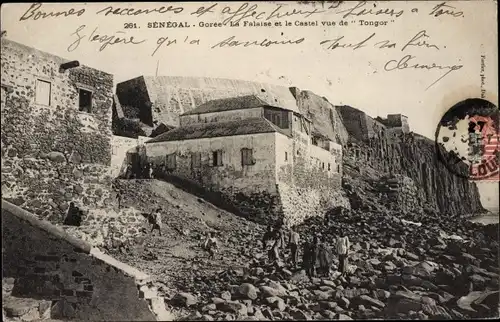 Ak Gorée Dakar Senegal, Falaise und Castel