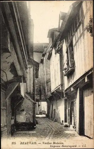Ak Beauvais Oise, Alte Häuser, Sackgasse Beauregard