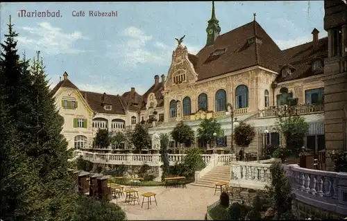 Ak Mariánské Lázně Marienbad Region Karlsbad, Cafe Rübezahl