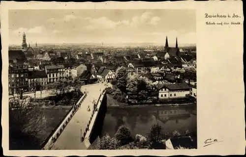 Ak Zwickau in Sachsen, Totalansicht