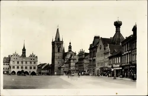 Ak Litoměřice Leitmeritz Region Aussig, Marktplatz