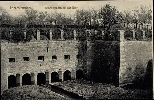 Ak Terezín Theresienstadt Region Aussig, Schanzgraben an der Eger