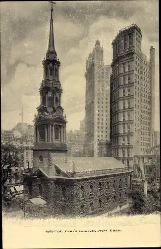 Ak New York City USA, St. Paul's Church