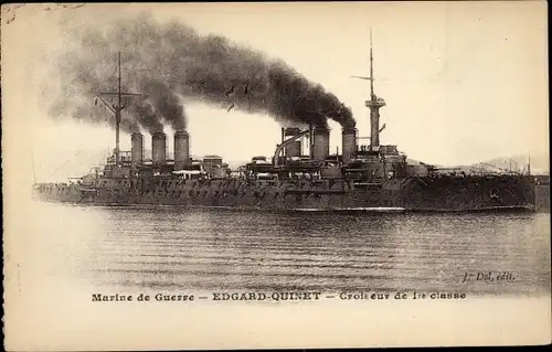 Ak Französisches Kriegsschiff Edgard-Quinet, Französische Marine