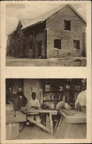 Ak Tumba DR Kongo Zaire, Dortoir des enfants, Atelier de menuiserie, Missions des Peres Redemptor.