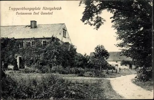 Ak Quosdorf Königsbrück in der Oberlausitz, Truppenübungsplatz, verlassenes Dorf Quosdorf