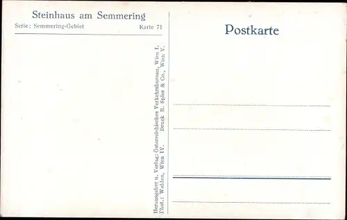 Ak Steinhaus am Semmering Steiermark, Teilansicht