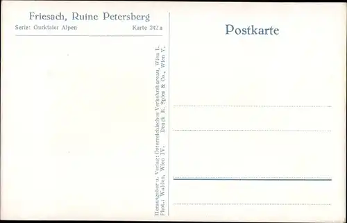 Ak Friesach in Kärnten, Ruine Petersberg