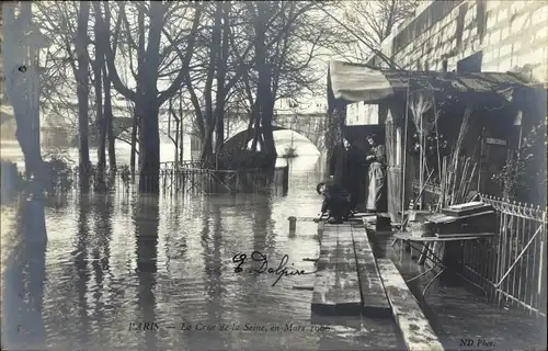 Ak Paris, Die Seineflut im März 1906