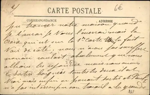 Postkarte Paris-V, Rue des Fossés Saint-Bernard, Die große Seineflut Januar 1910