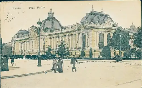 Glitzer Ak Paris VIII, Petit Palais