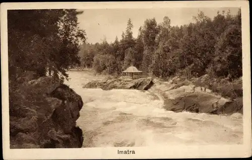 Ak Imatra Finnland, Fluss, Waldpartie, Pavillon