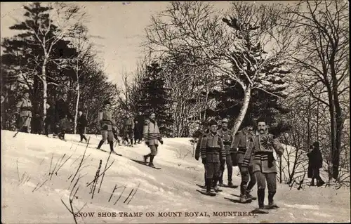 Ak Montreal Québec Kanada, Snow shoe tramp, Mount Royal