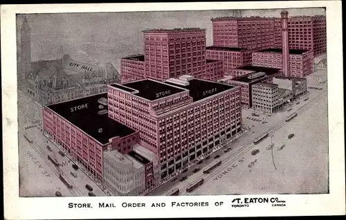 Ak Toronto Ontario Kanada, Store, Mail Order and Factories of T. Eaton Co.