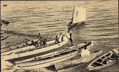 Ak Französische Mission des Heiligen Geistes, Die Kanus