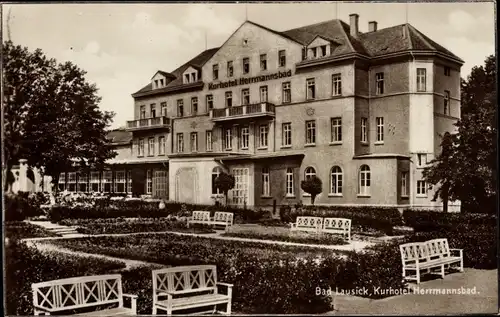 Ak Herrmannsbad Bad Lausick in Sachsen, Kurhotel, Garten