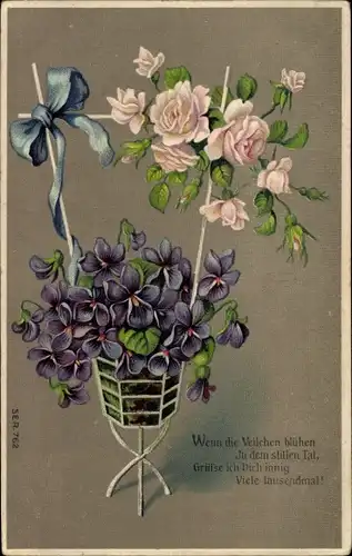 Ak Veilchen und Rosen, Kitsch