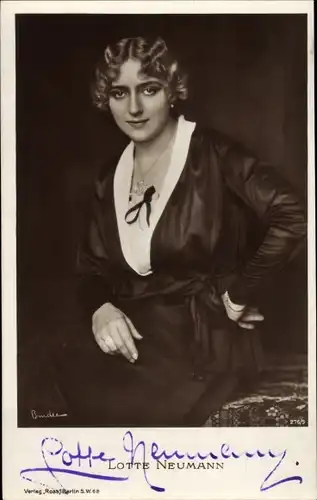 Ak Schauspielerin Lotte Neumann, Portrait, Autogramm