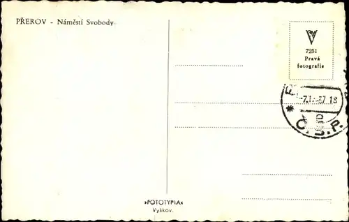 Ak Přerov Prerau Region Olmütz, Svobody-Platz