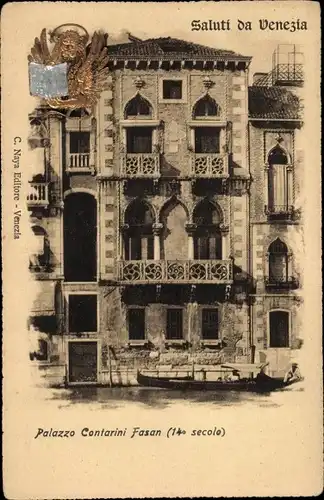 Wappen Ak Venezia Venedig Veneto, Palazzo Contarini, Fasan