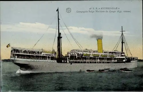 Ak Compagnie Maritime Belge du Congo, Dampfer SS Anversville