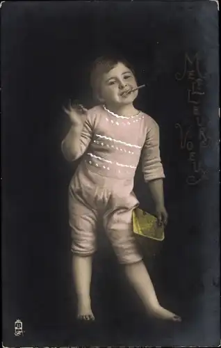 Ak Junge mit Zigarette