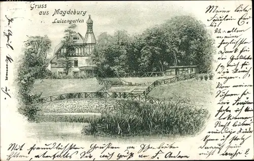 Ak Magdeburg an der Elbe, Luisengarten