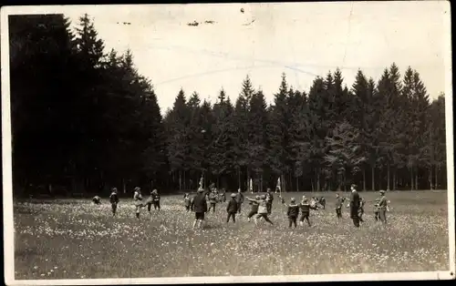 Ak Waldhausen Buchen im Odenwald, Caritas Erholungsheim, Kinder beim Spiel