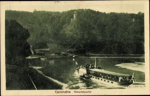 Ak Bad Karlshafen an der Weser, Wesertal, Dampfer