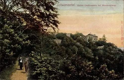 Ak Bad Blankenburg in Thüringen, Schwarzatal, Ruine Greifenstein