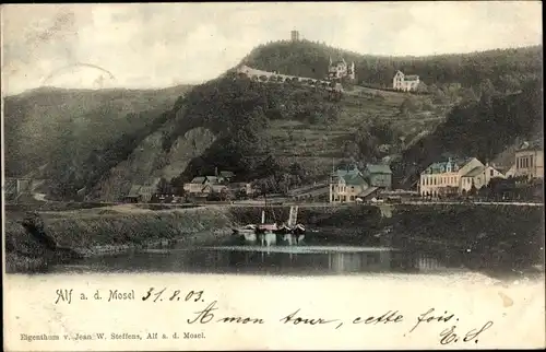Ak Alf an der Mosel, Teilansicht