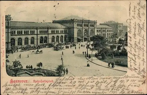 Ak Hannover in Niedersachsen, Bahnhofsplatz