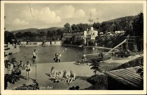 Ak Gernrode Quedlinburg im Harz, Freischwimmbad Otto-Bad