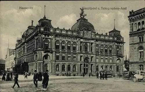 Ak Hannover in Niedersachsen, Hauptpost, Telegraphen-Amt
