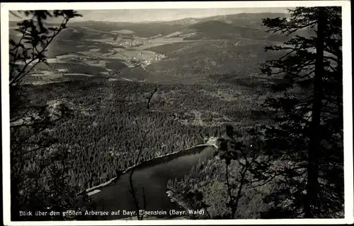 Ak Bayerisch Eisenstein in Niederbayern, großer Arbersee, Panorama