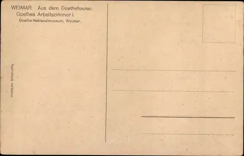 Ak Weimar in Thüringen, Goethehaus, Arbeitszimmer von Goethe