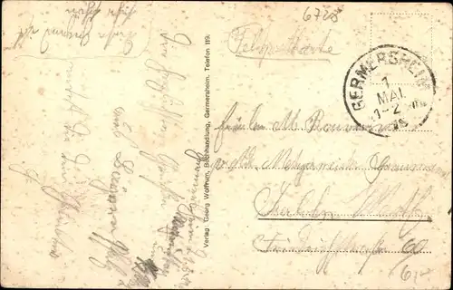 Ak Germersheim am Rhein, Abend am Rheinufer