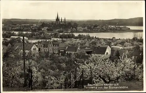 Ak Werder an der Havel, Panorama von der Bismarckhöhe, Kirche