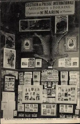 Ak Paris, Buch-Ausstellung 1907, Sektion Internationale Presse, Mr. Marin