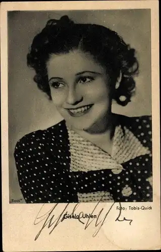 Ak Schauspielerin Gisela Uhlen, Portrait, Autogramm