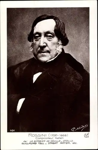 Ak Komponist Gioachino Rossini, Portrait