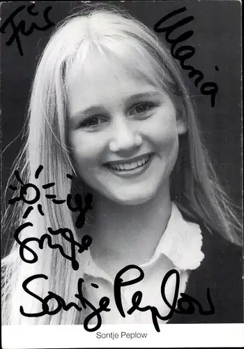 Ak Schauspielerin Sontje Peplow, Portrait, Autogramm