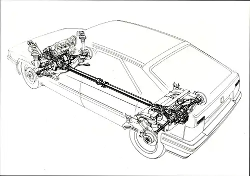 Foto Auto, Citroen BX, technische Zeichnung