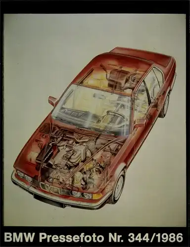 Foto Auto, BMW, technische Zeichnung, 1986