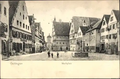 Ak Oettingen in Bayern, Marktplatz