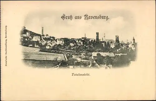 Ak Ravensburg in Württemberg Oberschwaben, Gesamtansicht