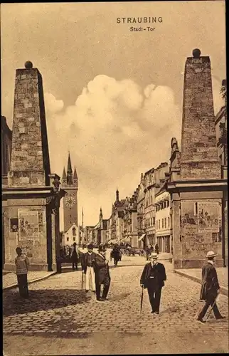 Ak Straubing an der Donau Niederbayern, Stadttor