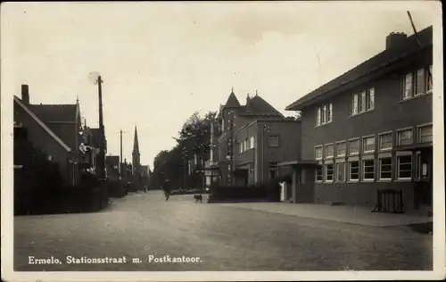 Ak Ermelo Gelderland, Stationsstraat, Postkantoor