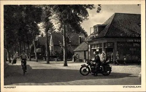 Ak Nunspeet Gelderland, Stationslaan