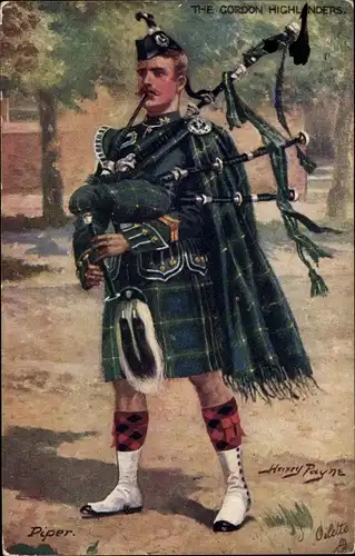 Künstler Ak Payne, Piper, Schotte, Dudelsack, Kilt, The Gordon Highlanders, Tuck 9884